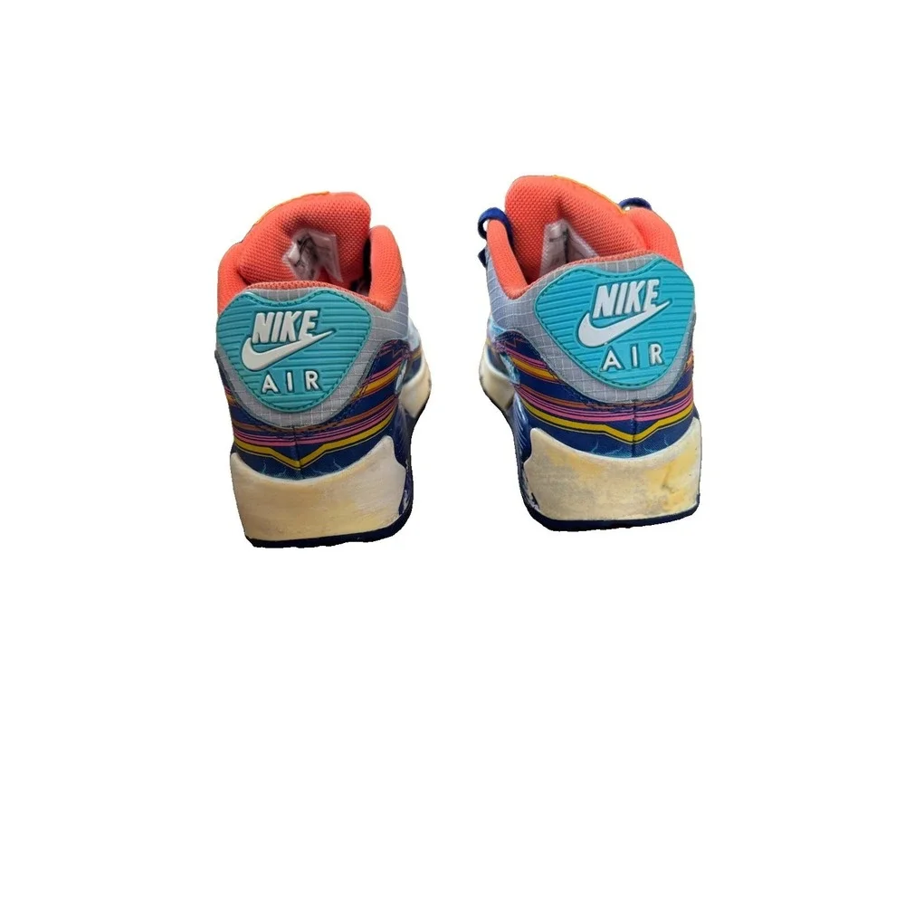 Nike AirMax 90 Premium Sneakers Grey Clearwater Youth Size 5Y 724882-001 Flaw